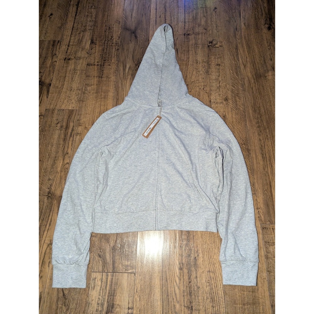 REPOSHING SKIMS Light Gray Cropped Hoodie